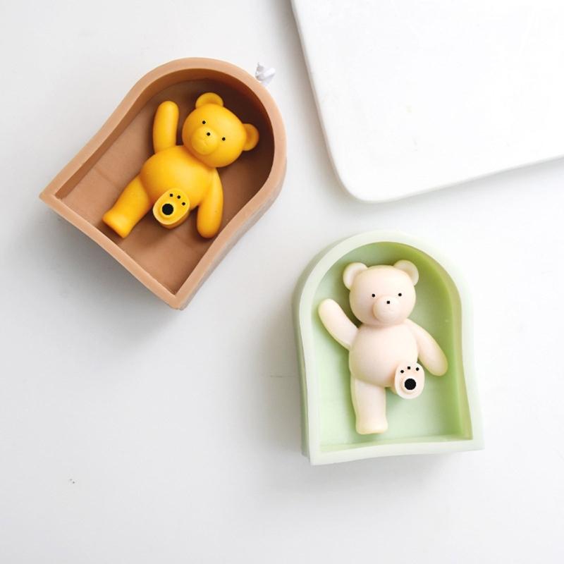 Resin Art Moulds Flexible Silicone Molds Crafting Bear Shape Ornament Molds Suitable for Home Decors and Present