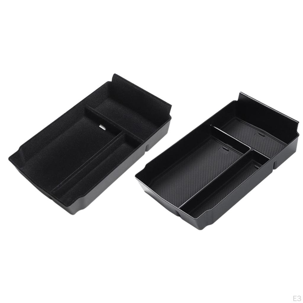 Black Center Console Organizer Container Replaces Interior Accessories Waterproof Armrest Storage