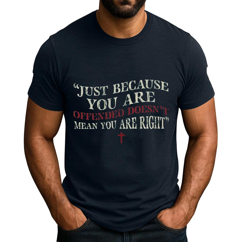 Men's  Popular T-shirt Printed Round Neck Short Sleeve T-shirt