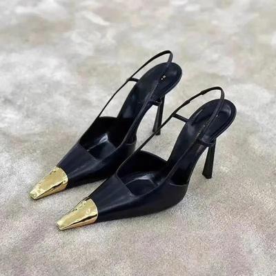 Zapatos de Tacón Alto para Mujer Punta Puntiaguda Sandalias Elegantes Zapatillas Slingback Tendencia Zapatos de Fiesta Chanclas Marca Mujer Slides Diseñador