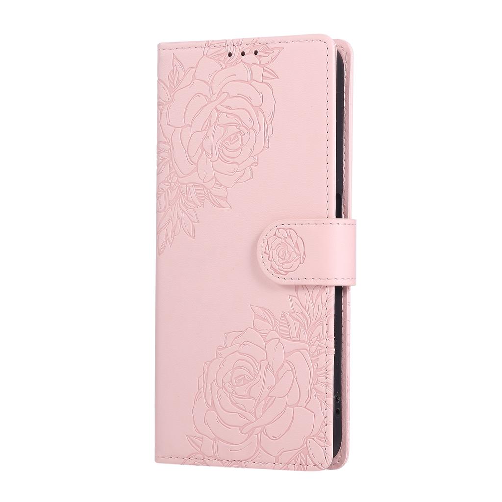 For Realme C30 4G/C30s 4G Case Rose Flower PU Leather Wallet Phone Cover with 3 Card Slots