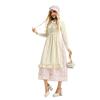 Costume da Strega per Adulti, Stampa Floreale, Set da Tre Pezzi (Foulard, Grembiule, Vestito), Poliestere, Taglie M-XL