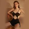 Sexy Pajamas Women's Underwear Autumn and Cold Season Backless Suspender Pajamas Hollow Lace Nightgown for Women's