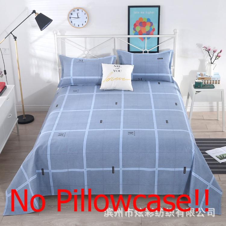 Flat Sheets Household Four Seasons Plaid Comfortable Soft Antibacterial Bedspread Cover Bedding Queen Size Bed Sheet Breathable