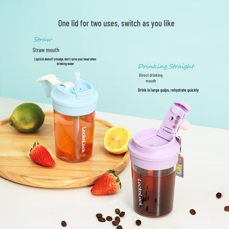 LocknLock Tritan Tragbare Trinkflasche mit Strohhalm