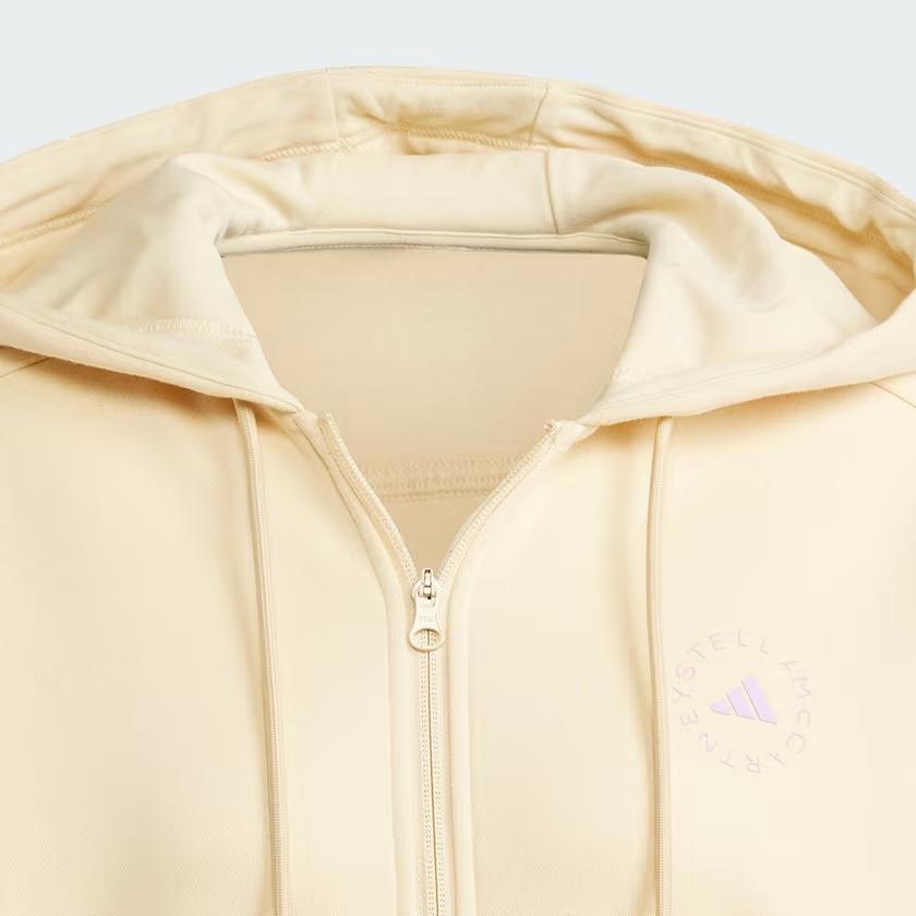 adidas X Stella McCartney Solid Logo Hoodie Women Hoodies Beige IB5112