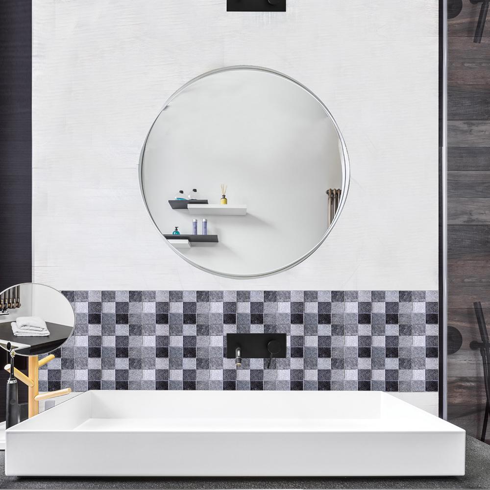 29 Styles Flat Marble Embossing Tiles Wall Sticker Kitchen Oil-proof Bathroom Waterproof Peel & Stick Hard Crystal Wallpaper