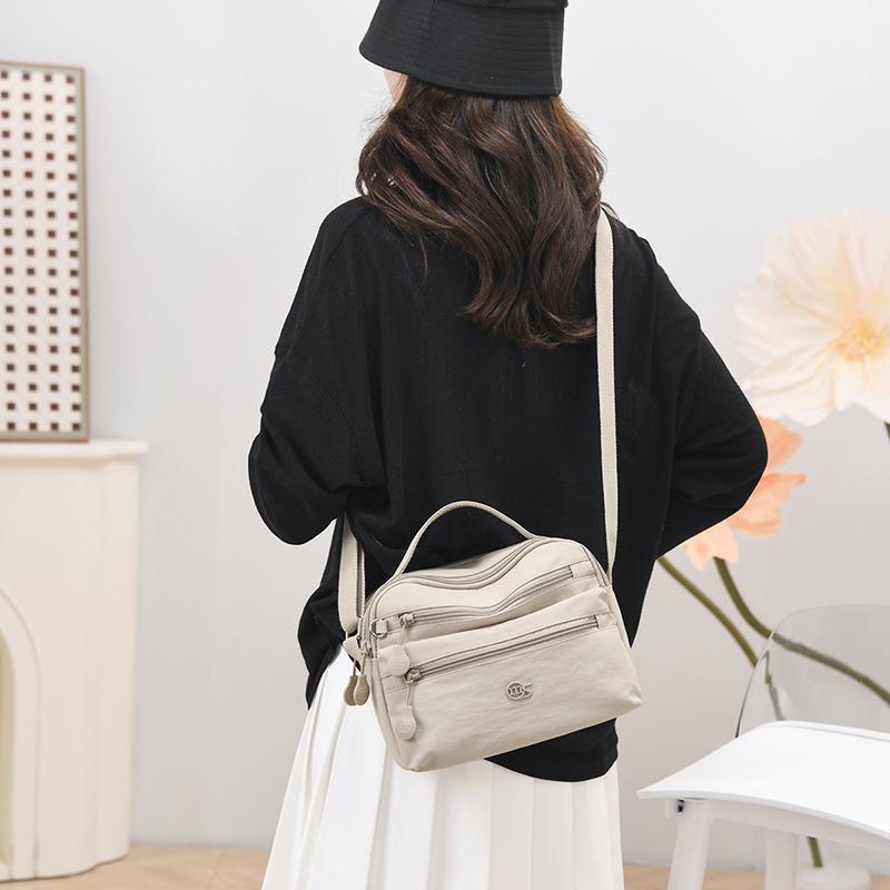 Solid Color Nylon Shoulder Crossbody Bags For Women Mother Handbag Waterproof Shopping Small Tote Bags For Outdoor Travel Daily