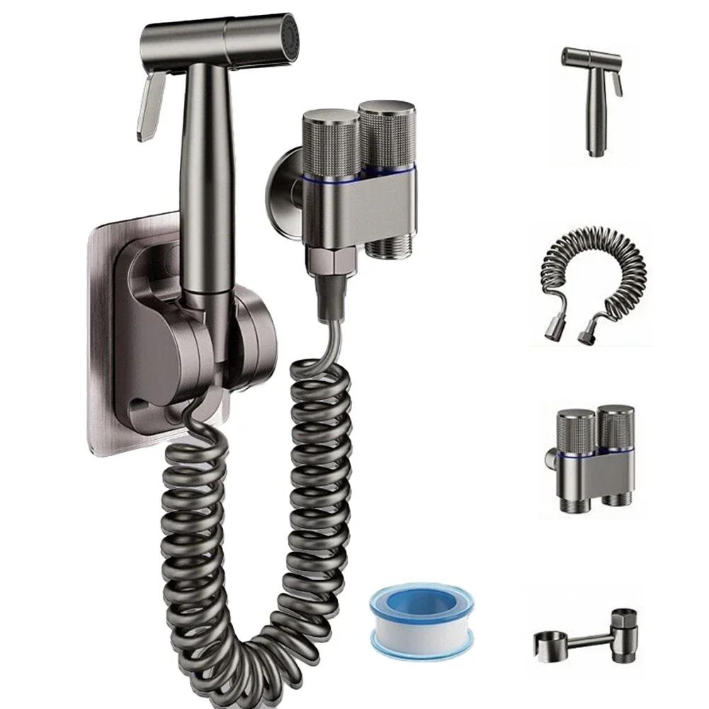 

Adjustable Sprayer Bathroom Sprayer Portable Spray Set For Bathroom Tank Toilette Stainless Steel Construction