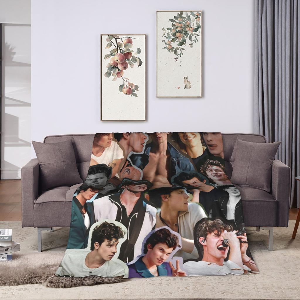 Rapper Shawn Mendes Plush Blanket Kids Adult Flannel Throw Blanket For Couch Bed Super Soft Quality Bedspread Gift