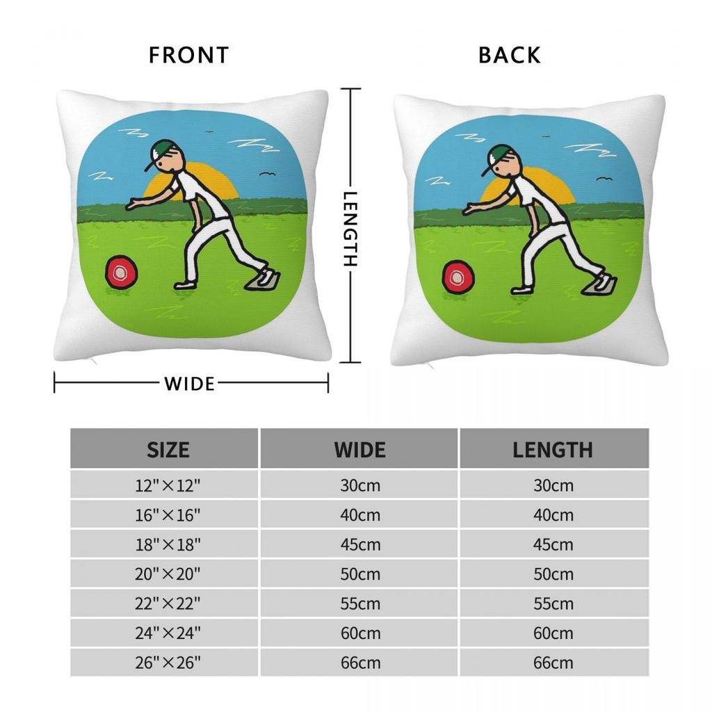 Lawn Bowls Towards The Jack Square Pillowcase Polyester Linen Velvet Creative Zip Decor Throw Pillow Case Sofa Cushion Case