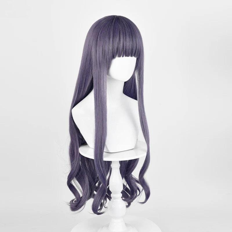 Daidouji Tomoyo Cosplay Perücke Lang Lila Grau Lockig Unisex Hitzebeständiges Synthetisches Haar Anime Party Perücken + Perückenkappe