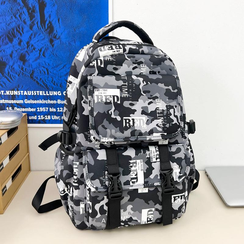 Graffiti Print Student s Lightweight Schoolbag Women s Large Capacity Backpack чёрный