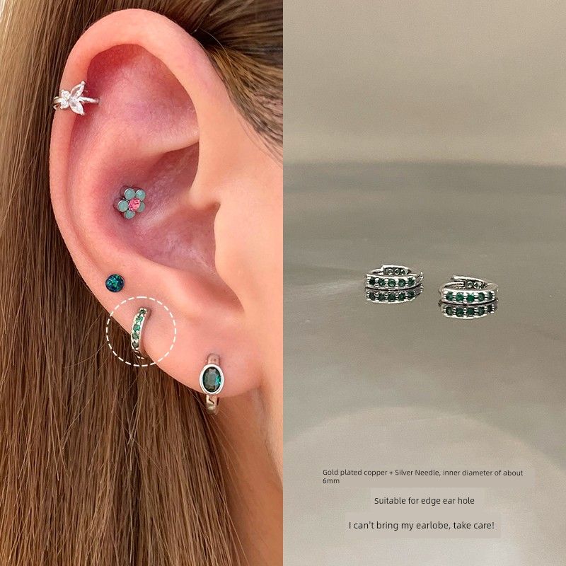 Unique Ear Bone Stud Medical Titanium Steel Ear Studs Ear-Caring Titanium Alloy Earrings Female Small Earrings Ear Bone Ring Circle Ear Ear Bone Pin