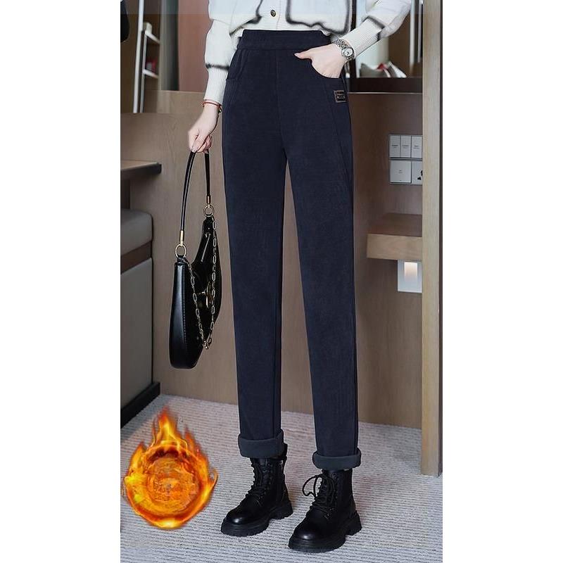 Velvet Harem Pants with Wide Top and Narrow Feet, Casual Pants, Slim and Versatile Pants