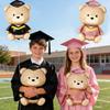 2Pcs/set Graduation Bear Foil Balloons Cute Doctoral Cap Pink Bear Balloons Graduation Ceremony Back-to-School Party Decorations