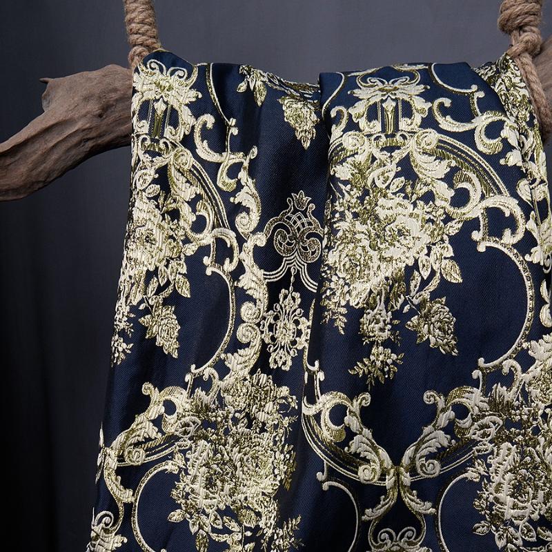 

European Shiny Silk Jacquard Fabric with Three-dimensional Texture Relief Retro-style for DIY Sewing Formal Dresses Clothing L50cm x W145cm
