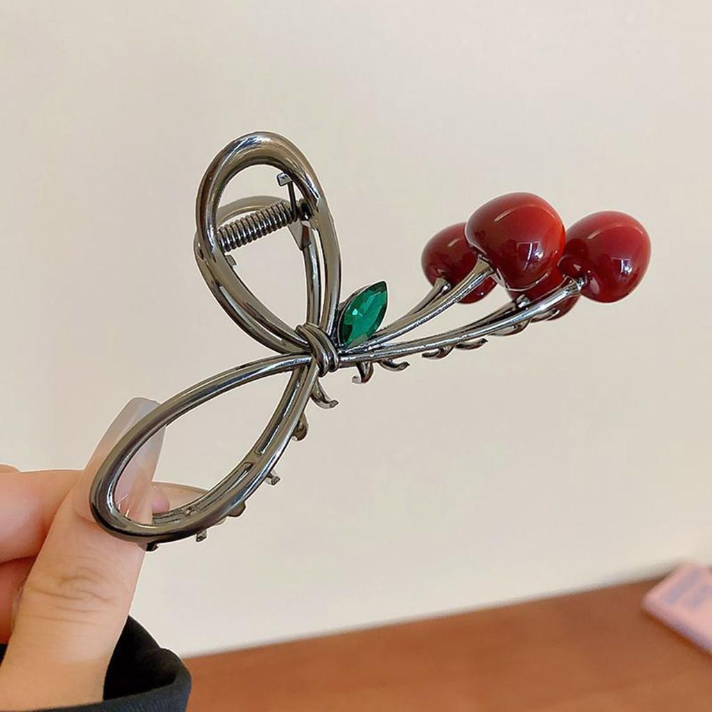 Cherry Hair Claw Clip Fruit Theme Hair Clamp Clamps 3D Cherry Hair Catch Barrettes Strong Hold Hairpin for Girls