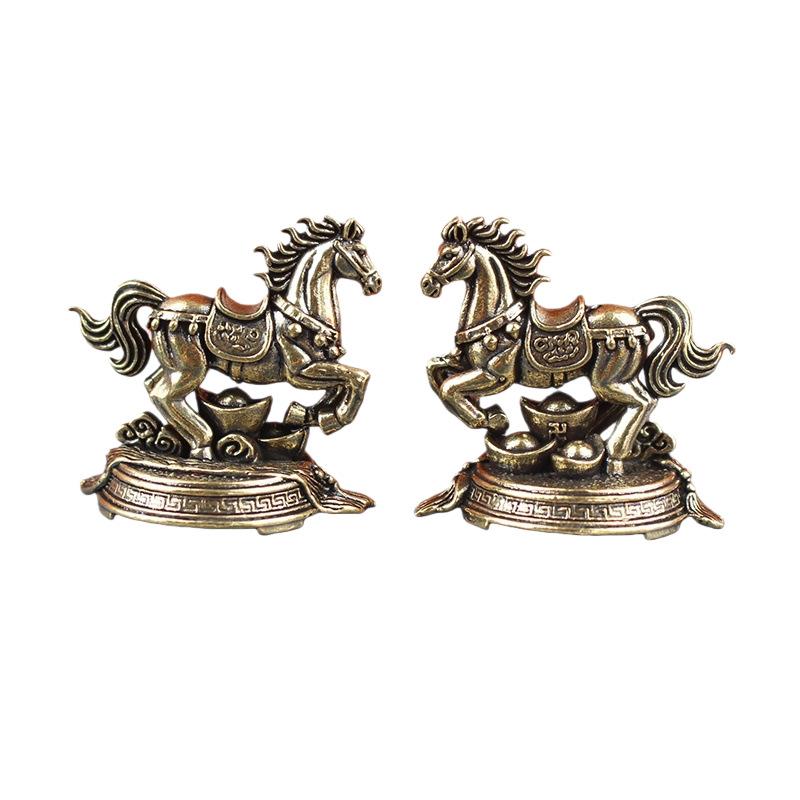 1 Stück Instant Glück und Erfolg Ornament Messing Pferd Tierkreiszeichen Reichtum Anziehend und Schützend Heimdekoration Chinesisches Neujahrsgeschenk