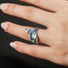 Women Bracelet Colorful Peacock Jewelry Elegant Electroplating Ring Bangle for Wedding