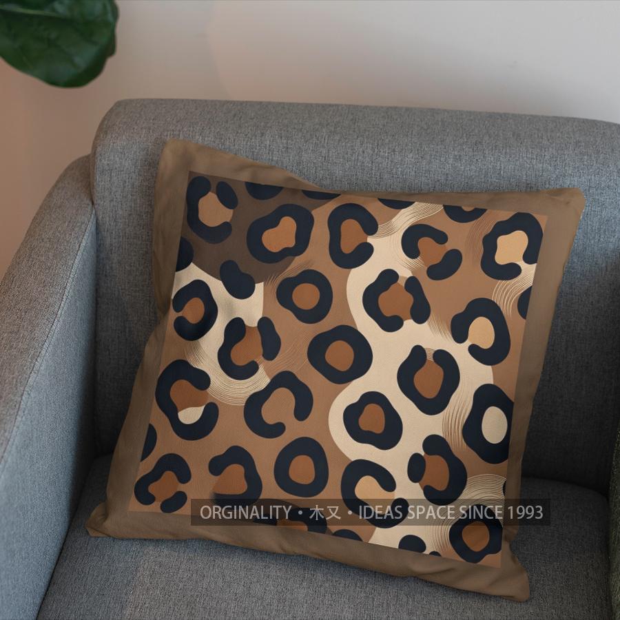 2D Leopard Head Pattern Decorative Pillow Cover Pattern Cushion Cover Suitable For Sofa Bedroom Car Pillow Cover