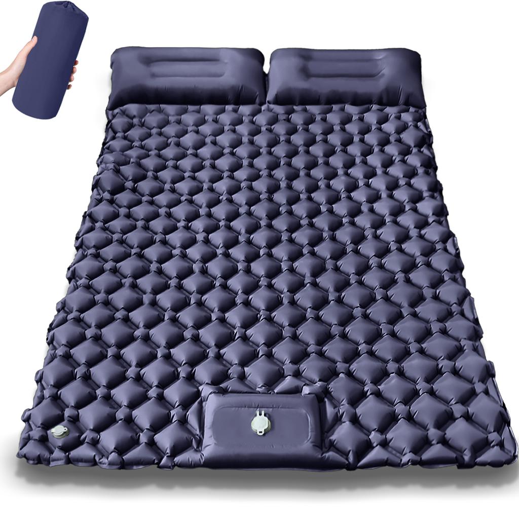 Outdoor Camping Doppelte aufblasbare Matratze Extra breite Schlafunterlage Ultraleichtes Klappbett Isomatte Auto Reise Matte