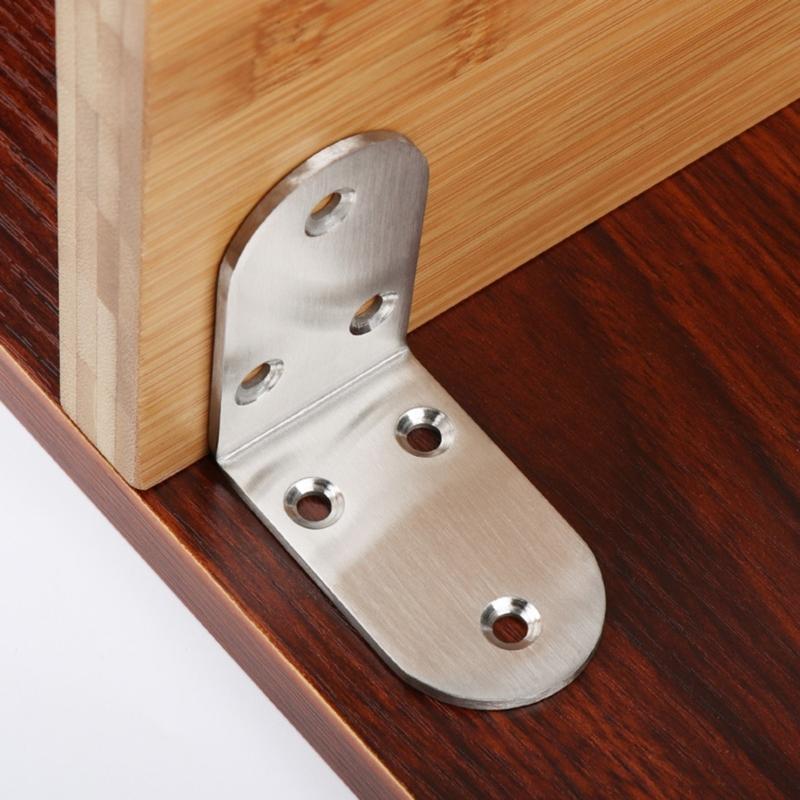 4Pcs 90 Degree Angles Brackets 3 Hole Metal Joint Fasteners Rustproof Metal Corner Brace for Cabinets Shelves Assembly