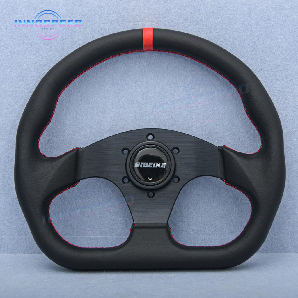 13inch Universal D Shape Racing Leather Flat Sim Sport Steering Wheel for Game Car Accessories