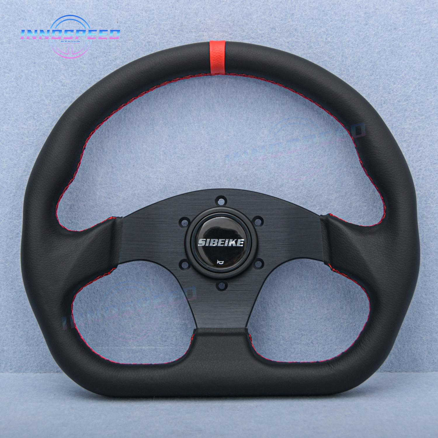 13inch Universal D Shape Racing Leather Flat Sim Sport Steering Wheel for Game Car Accessories A