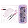 8PCS Eraser Protractor Plastic Triangle Ruler Portable Ruler Compasses Set  School Office
