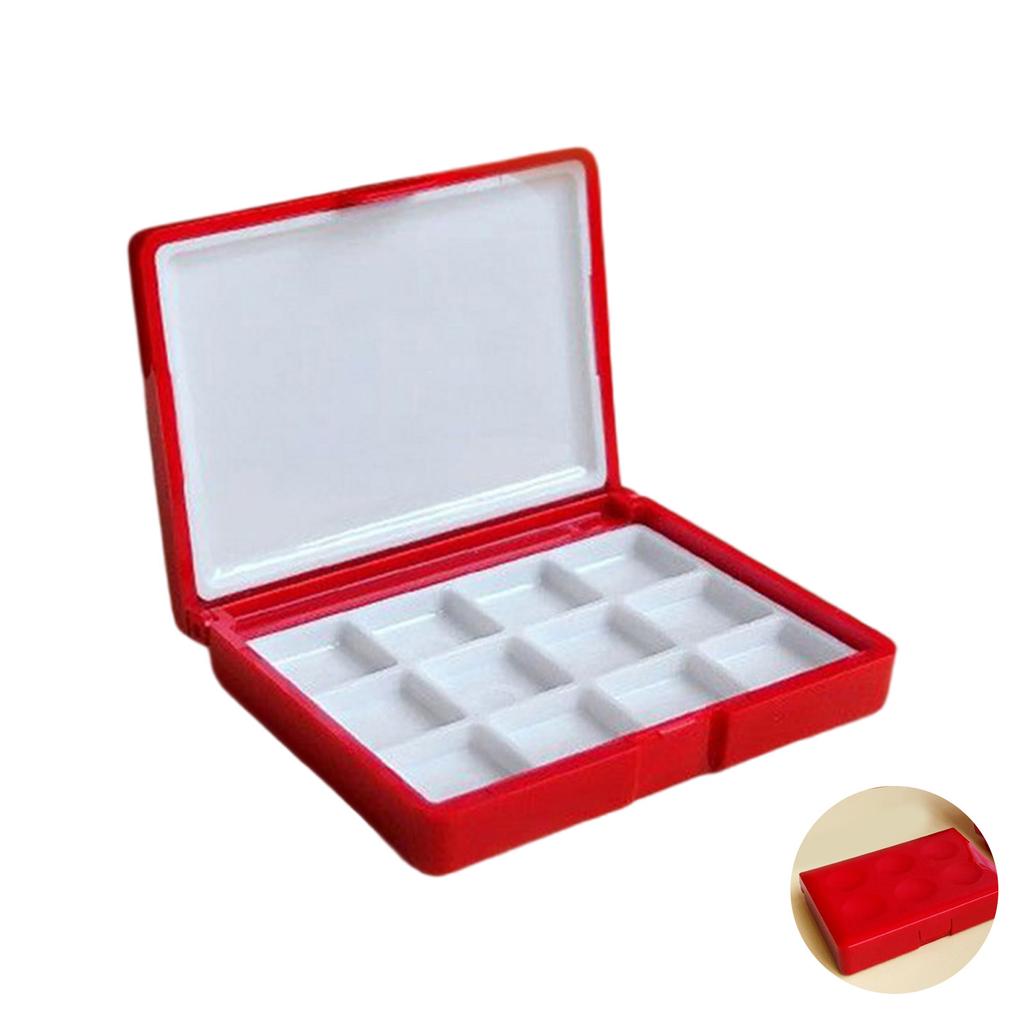 Portable Watercolor Paint Palette Box Paint Mixing Tray 12 Well 24 Well For Watercolour Oil Acrylics Gouaches Painting