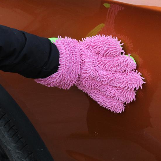 Car Wash Glove Convenient No Shedding Coral Fleece Car Wash Glove Lint-free Chenille Auto Cleaning Mitt Car Dusting Glove for SUV