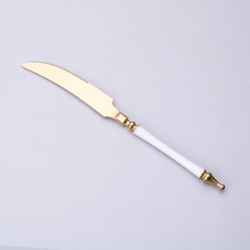 304 Stainless Steel Western Cutlery Set: Knife, Fork, Spoon, Coffee Spoon, Roman Column Design, European Style, 4-Piece