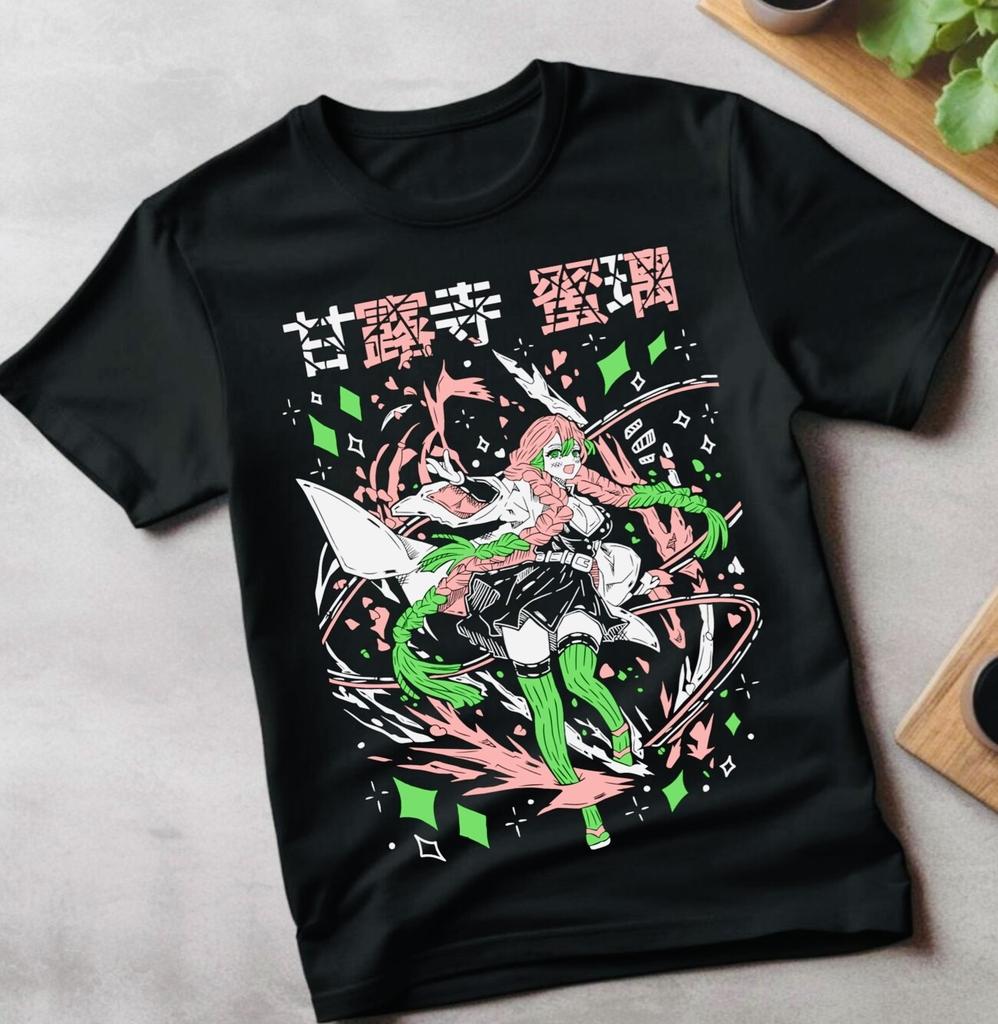 2026 Summer Demon Slayer Anime Mitsuri Kanroji Printed Loose Shortsleeved Pure Cotton Childrens Tshirt Tide Unisex Casual