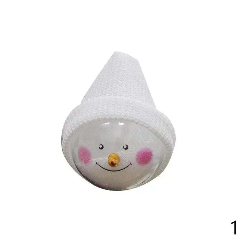 Christmas Snowman Transparent Ball with Knitted Hat Christmas Tree Home Decor Women Creative Gifts Xmas Home Party Decor