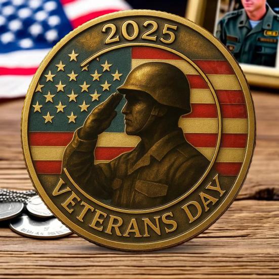 Veterans Tribute Coin Military Challenge Coin Commemorative Appreciation Coin Veterans Day Gift for Men