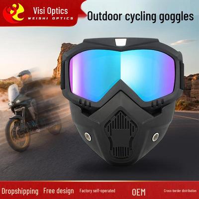 Windproof and Dustproof Cycling Mask with Clear Goggles - Protective Welding Glasses