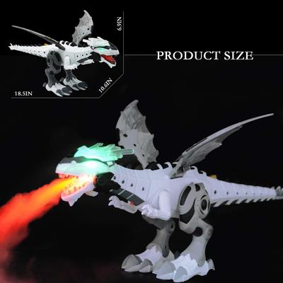 Large Spray Mechanical Dinosaurs With Wing Cartoon Electronic Walking Animal Model Dinosaurio Juguete Robot Pterosaurs Kids Toys