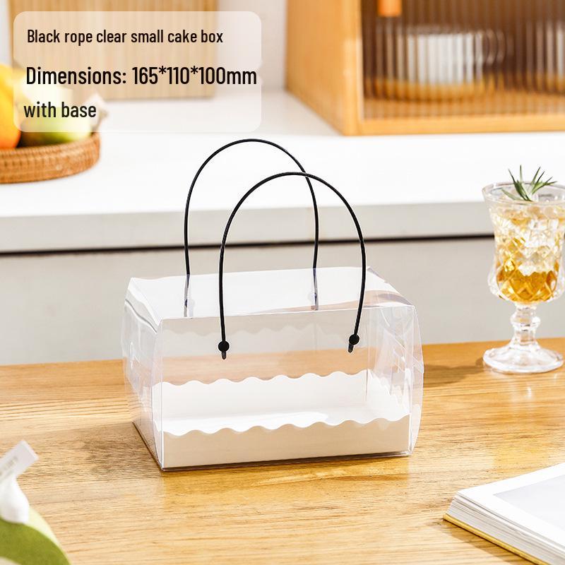 Swiss Roll & Mousse Dessert Packaging Box with Hand-Carry Feature for Whole and Half Rolls