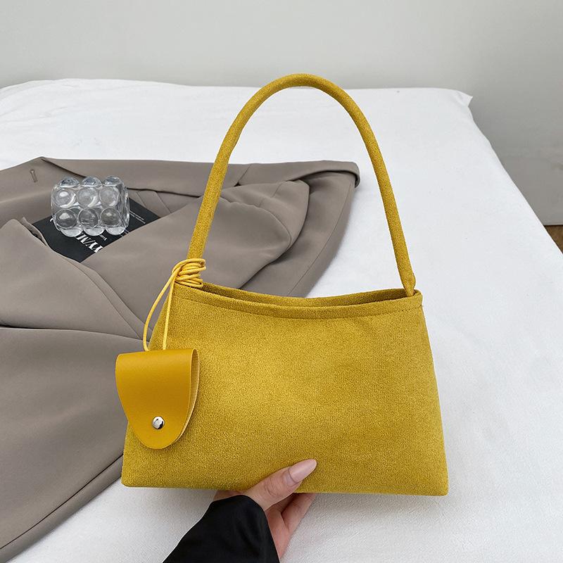 Premium suede underarm bag women's 2025 autumn and winter new trendy fashion versatile commuter portable tote bag