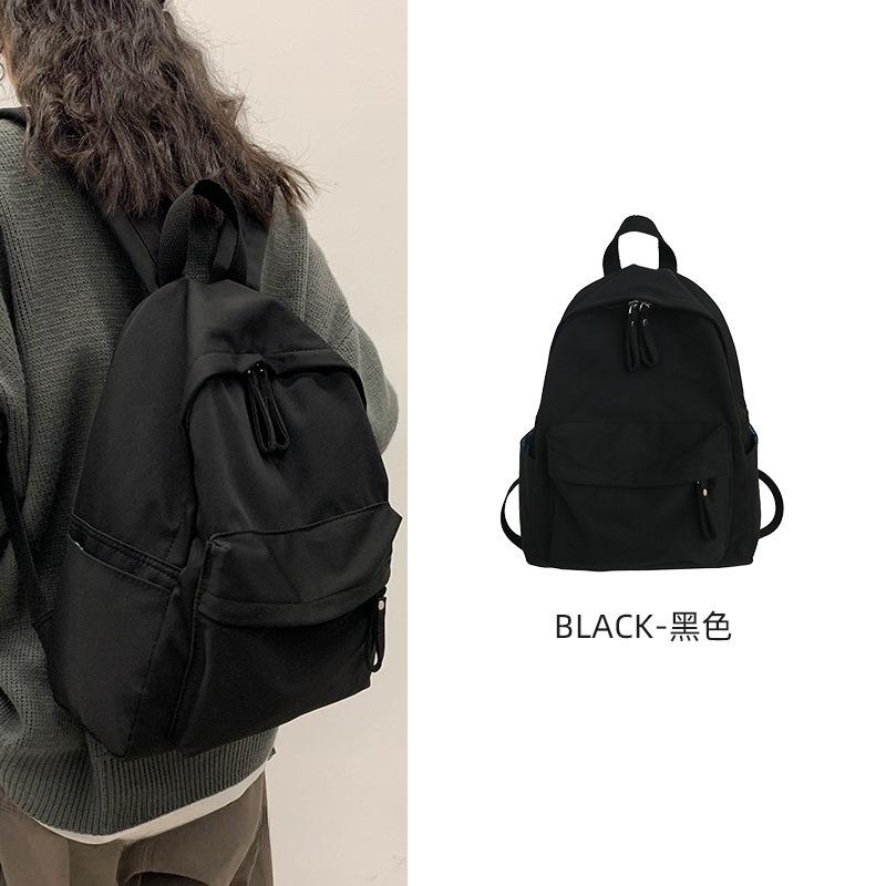 

Школьный рюкзак женский для студентки колледжа 2025 новый простой и легкий дорожный рюкзак большой вместимости рюкзак для девочек-подростков рюкзак мужской No specification чёрный