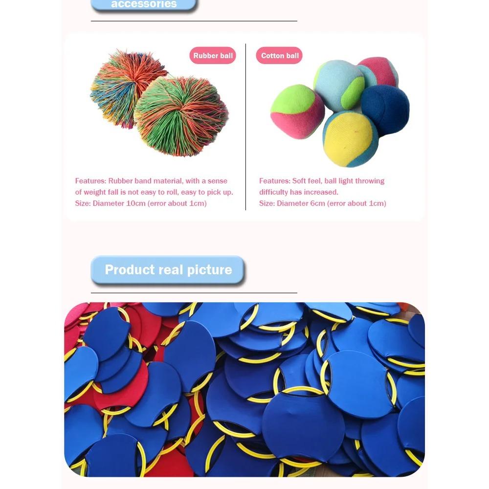 Funny Ball Toy Parent Child Easy Apply Throwing Kids Toy Racket Catch Ball Game Set Interactive Outdoor Sports Elastic Plate