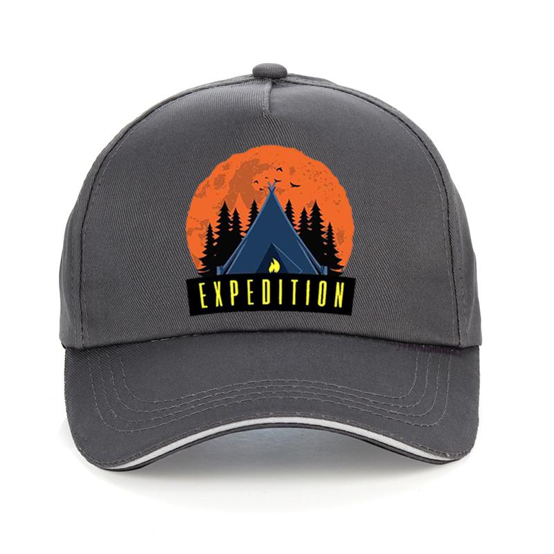 Fashion outdoor Unisex Expedition Camping print Baseball cap adjustable Unisex Adventure Night Expedition Campfire Camping hat