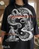 Wizard Dragon Magic Castle Sorcerer Comfort Colors® Tshirt, Spells Potions Runes Mythical Creatures Dark Fantasy Art Alchemy Vintage Tee