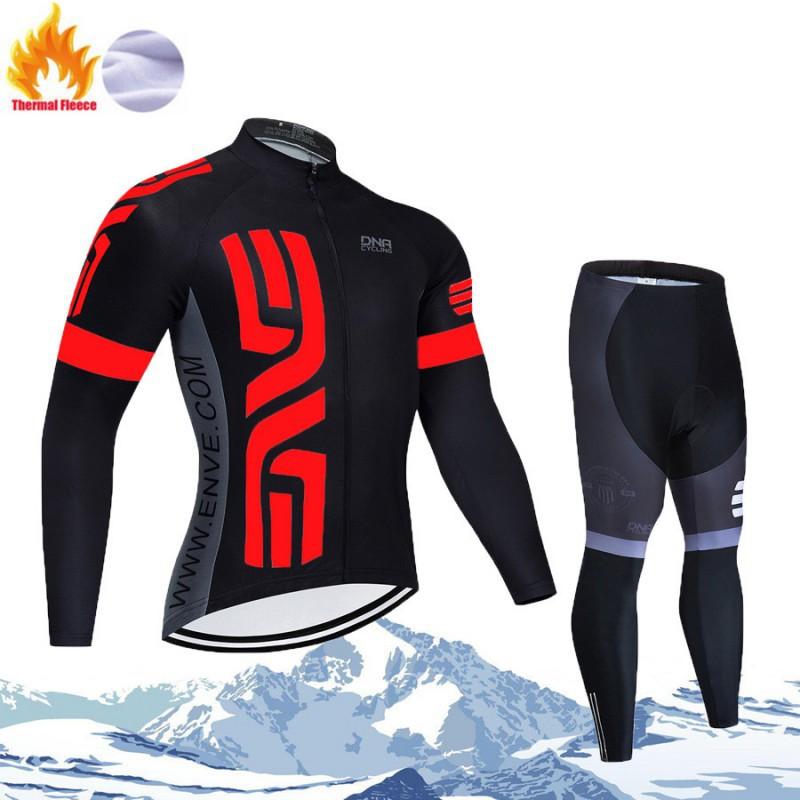 Bicycle Riding Clothes Fleece Long-sleeved Suit Men Women's Warm Velvet