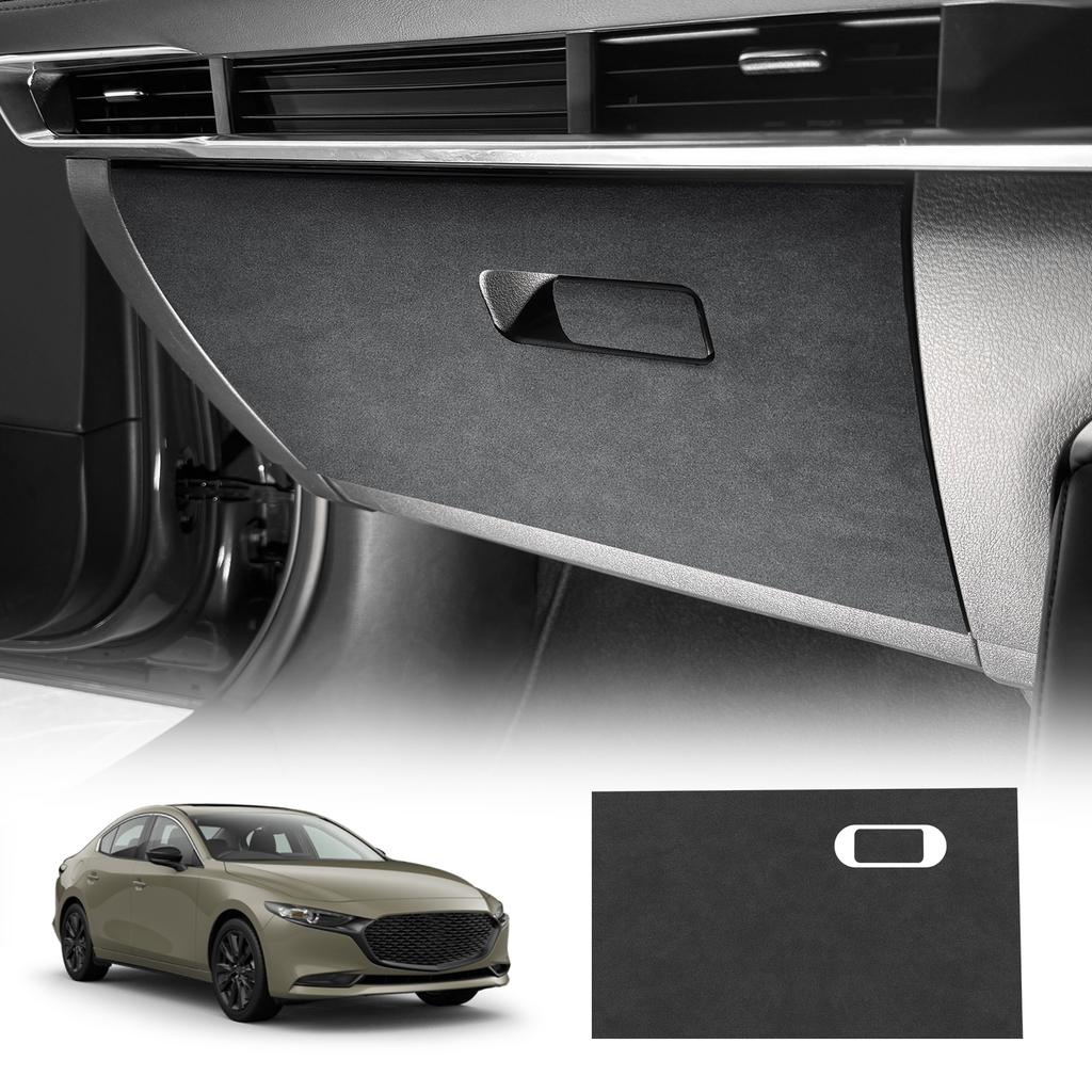Carbon Fiber Suede Glove Box Protector for Mazda 3 Axela 2019-2025 LHD/RHD Anti-Kick Interior Moulding