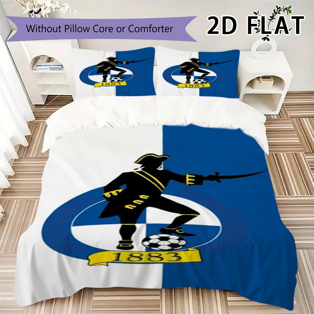 Bristol Rovers fc Pattern Bedding uilt Set uilt Cover Pillowcase Home Decoration Birthday Gift (1 * duvet cover + 2 * pillowcase without core)