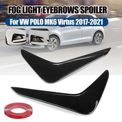 Frontspoiler Dimljus Ögonbryn Spoiler Dekorlist För VW För POLO MK6 Virtus 2017-2021