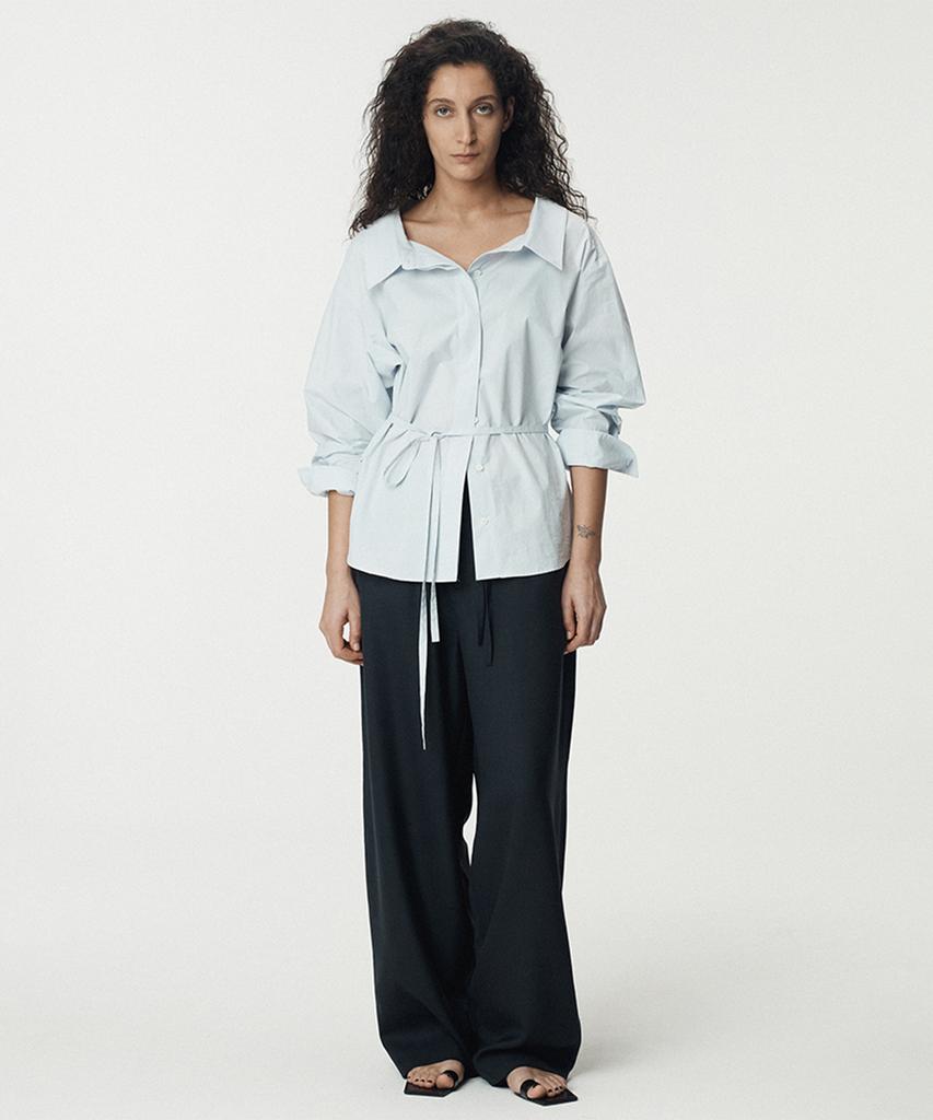 UMARMUNG Japanese Tropical Wool Fluid Pants_Midnight