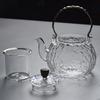 Japanese Style Copper Handle Hammer Pattern Glass Teapot With Tea Infsuer Filter Household Cooking Puer Oolong Tea Pot Teaset